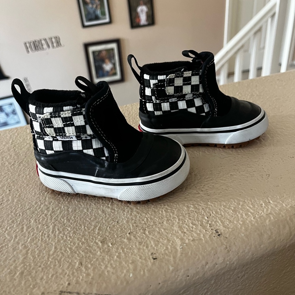 Vans Kids Black and White Checkered Sneakers